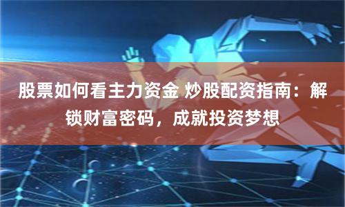 股票如何看主力资金 炒股配资指南：解锁财富密码，成就投资梦想